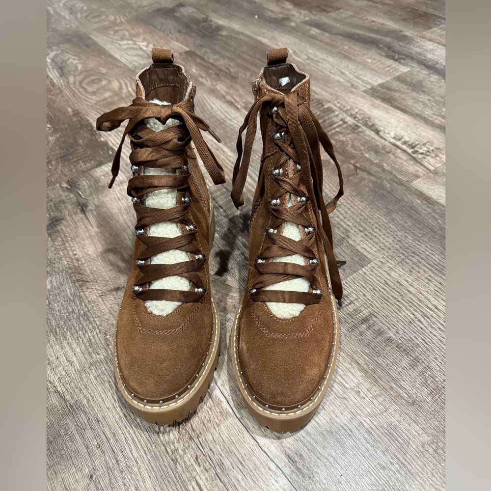 Steve Madden brown Suede Lace-Up Women's Boots